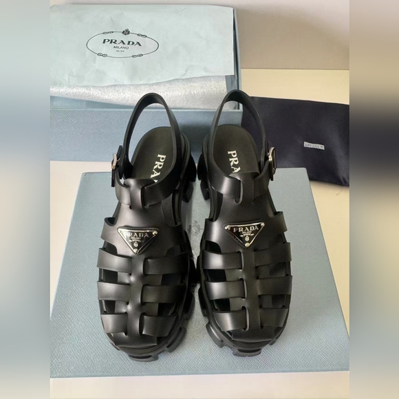 Prada Monolith Rubber Sandals - Picture 1 of 9